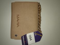 Maviya “Mannie” Mustard Vegan Italian Leather Evening Clutch Bag with Grained Finish, Faux Suede