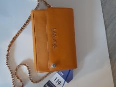 Maviya “Zenn” Orange Vegan Italian Leather Cross Body Bag with Smooth Soft Finish, Faux Suede Lining