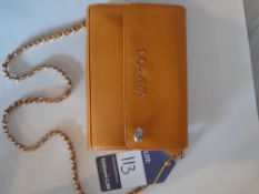 Maviya “Zenn” Orange Vegan Italian Leather Cross Body Bag with Smooth Soft Finish, Faux Suede Lining