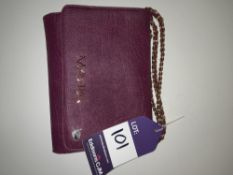 Maviya “Mannie” Purple Vegan Italian Leather Evening Clutch Bag with Grained Finish, Faux Suede