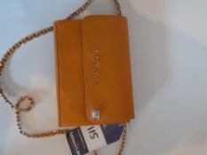 Maviya “Zenn” Orange Vegan Italian Leather Cross Body Bag with Smooth Soft Finish, Faux Suede Lining