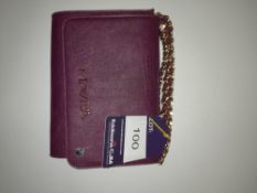 Maviya “Mannie” Purple Vegan Italian Leather Evening Clutch Bag with Grained Finish, Faux Suede