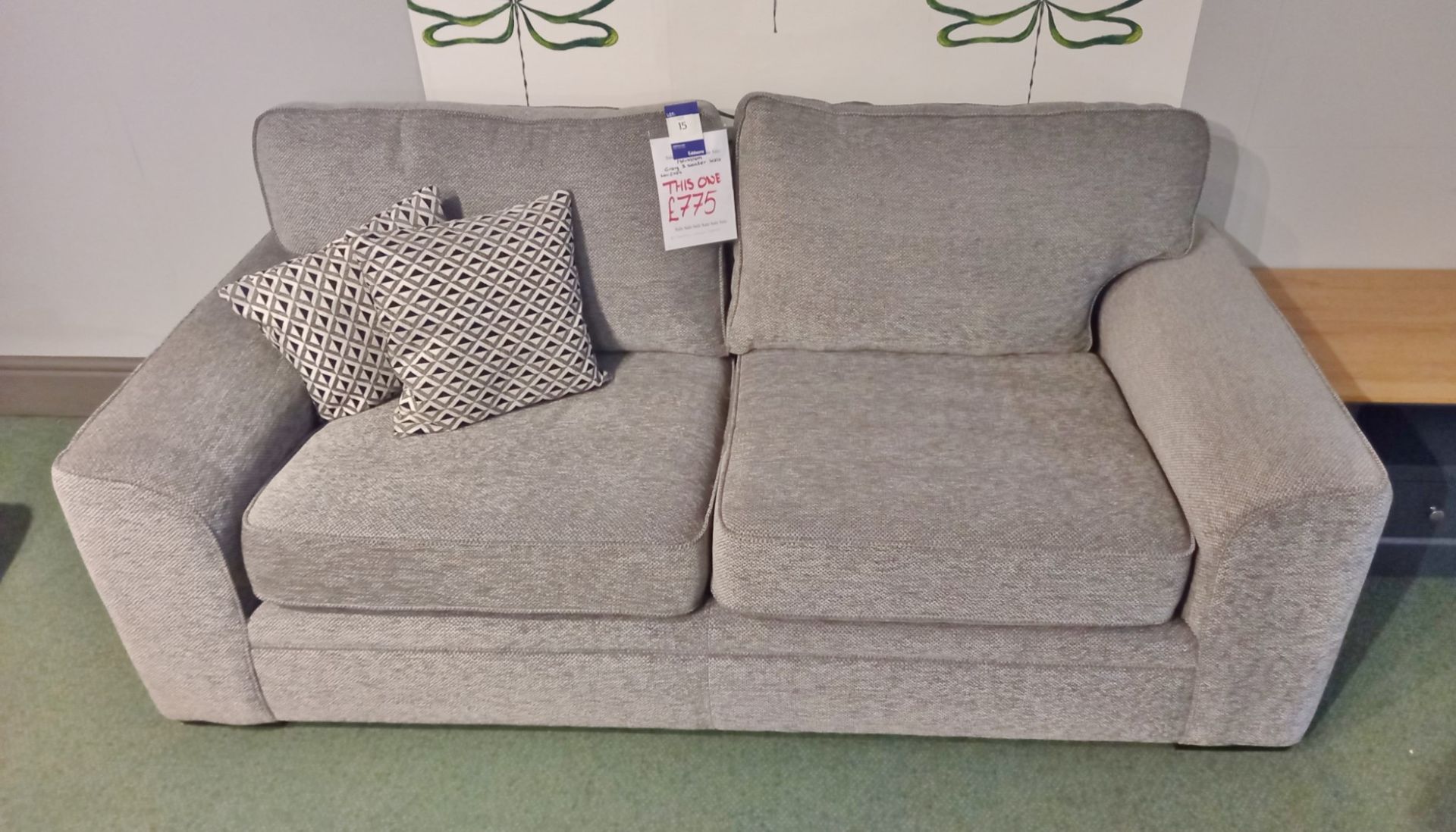 Islington Grey 3-Seater Sofa Rrp. £775 - Image 2 of 5