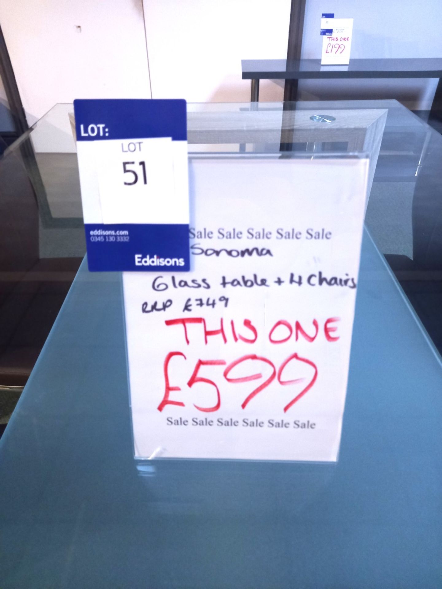 Sonoma Glass Table & 4 Chairs (1500 x 900) Rrp. £599 - Image 3 of 5