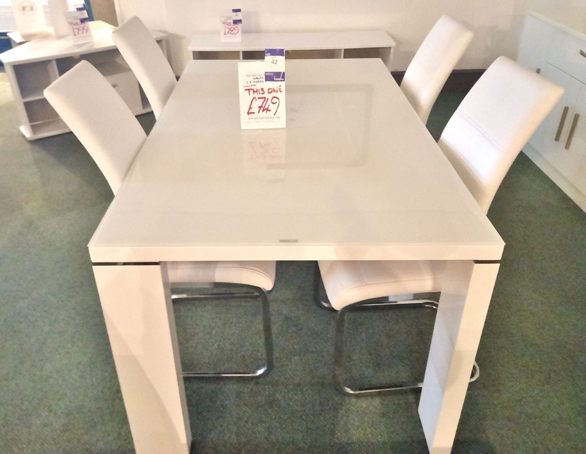 White Table & 4 Chairs (1500 x 900) Rrp. £749 - Image 3 of 6