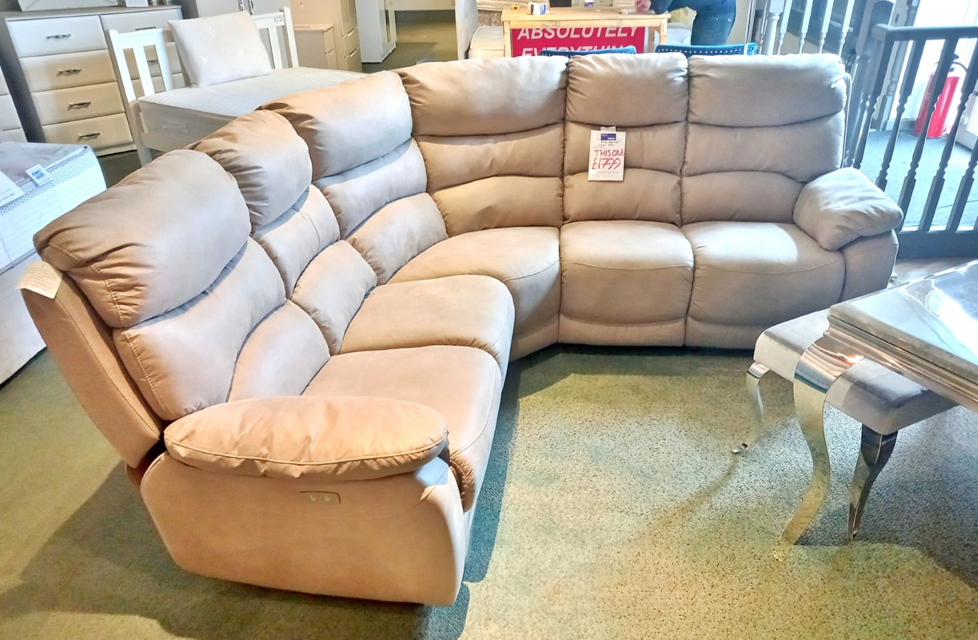 Power Recliner Natural Corner Sofa Rrp. £1799 - Image 3 of 6