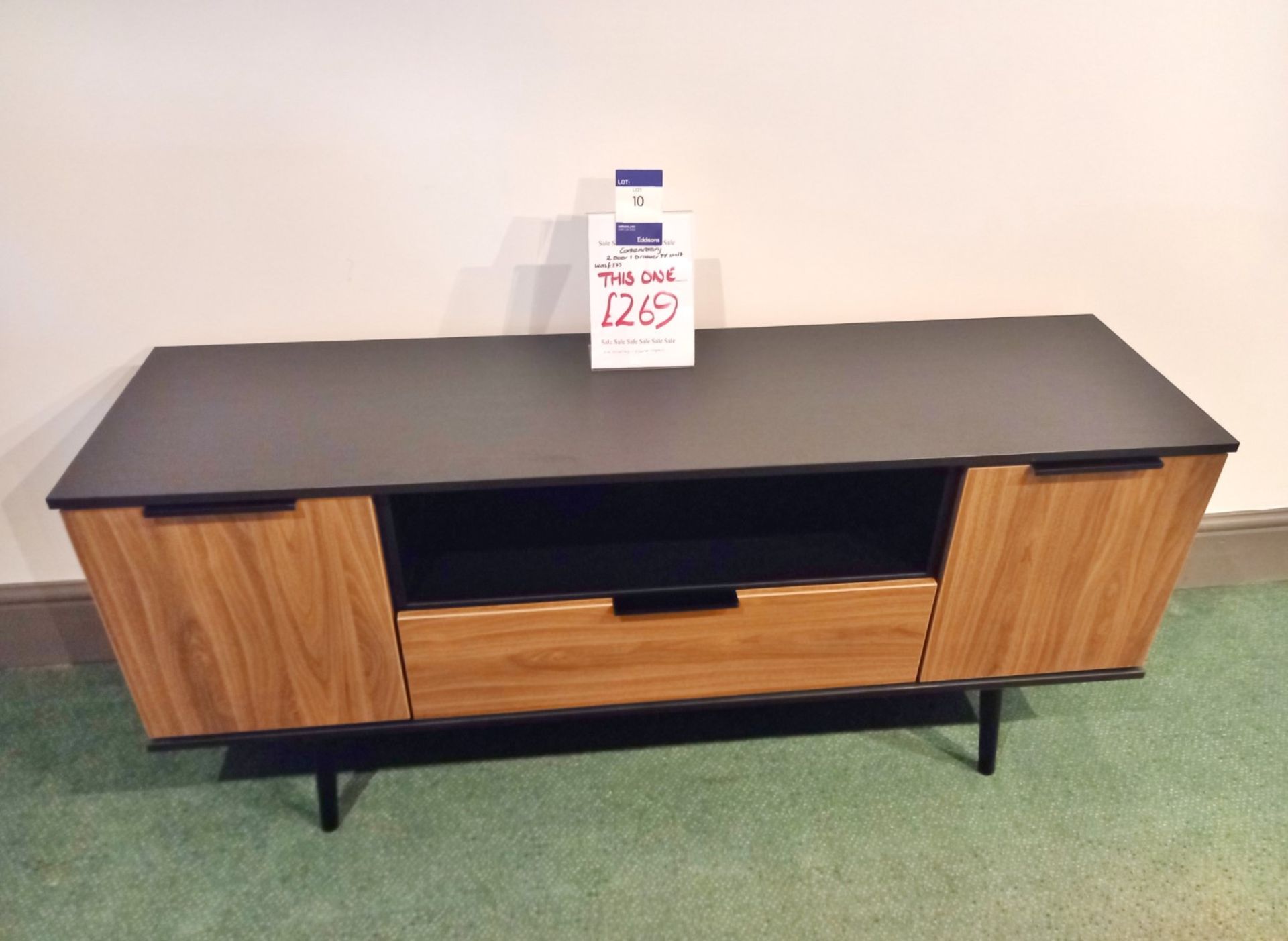 Contemporary 2-Door, 1-Drawer TV Unit (1450 x 400) Rrp. £269 - Image 2 of 3