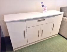 White Gloss 4-Door, 1-Drawer Cabinet (1.47m wide) Rrp. £399