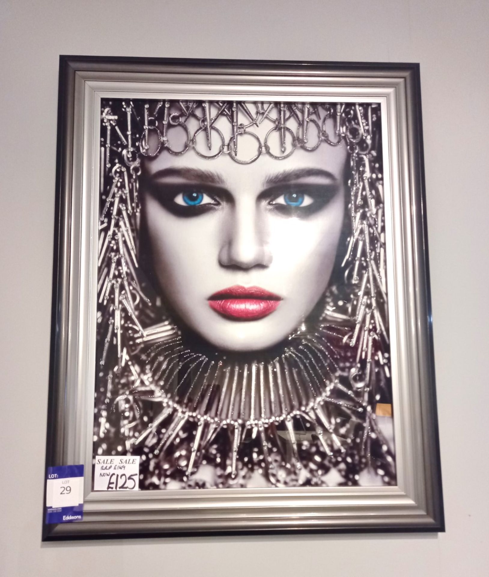 Wall Mounted Picture of Blue Eyed Women (950 x 750mm) Rrp. £129