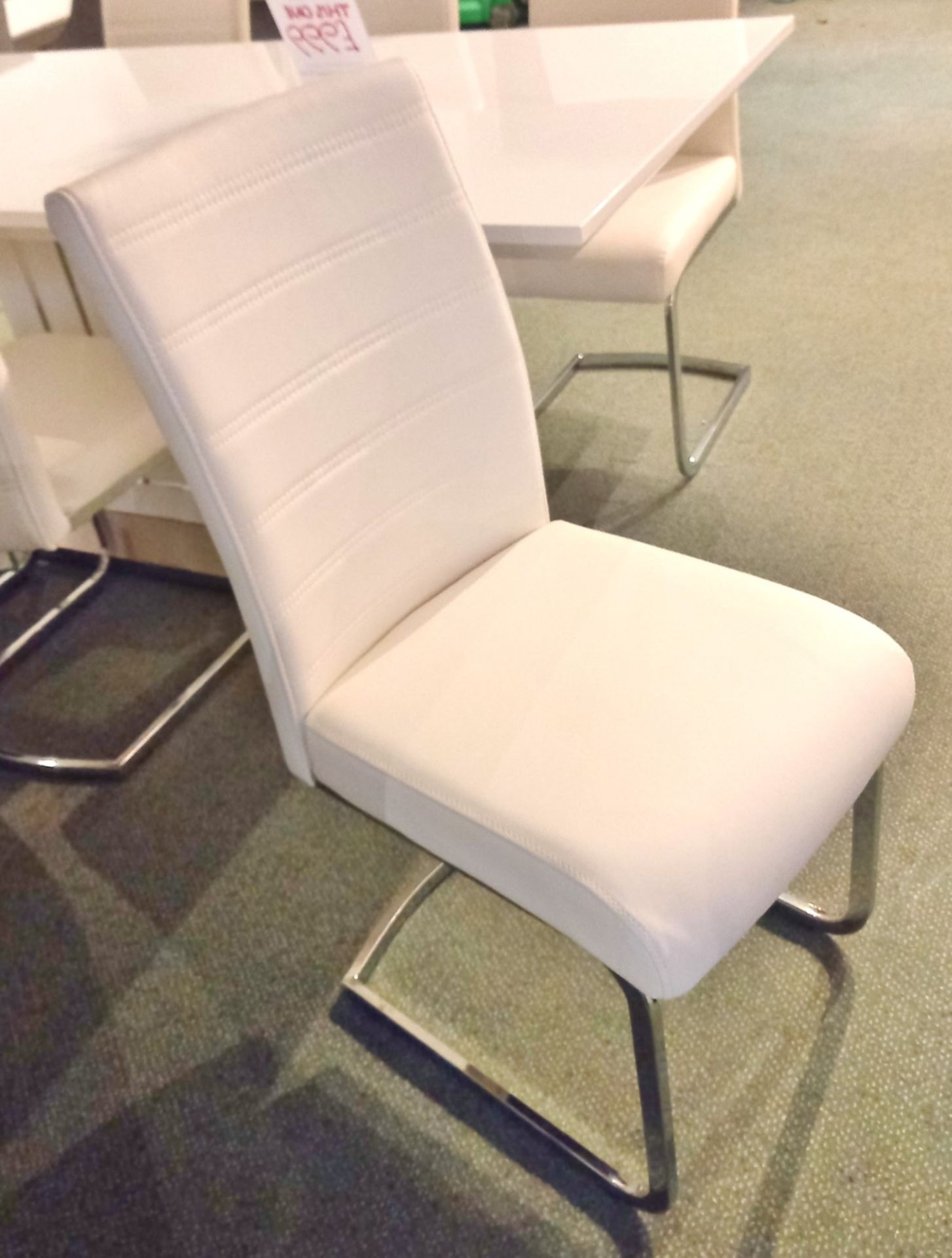 White Gloss Table & 6 Chairs (1800 x 900) Rrp. £999 - Image 4 of 7