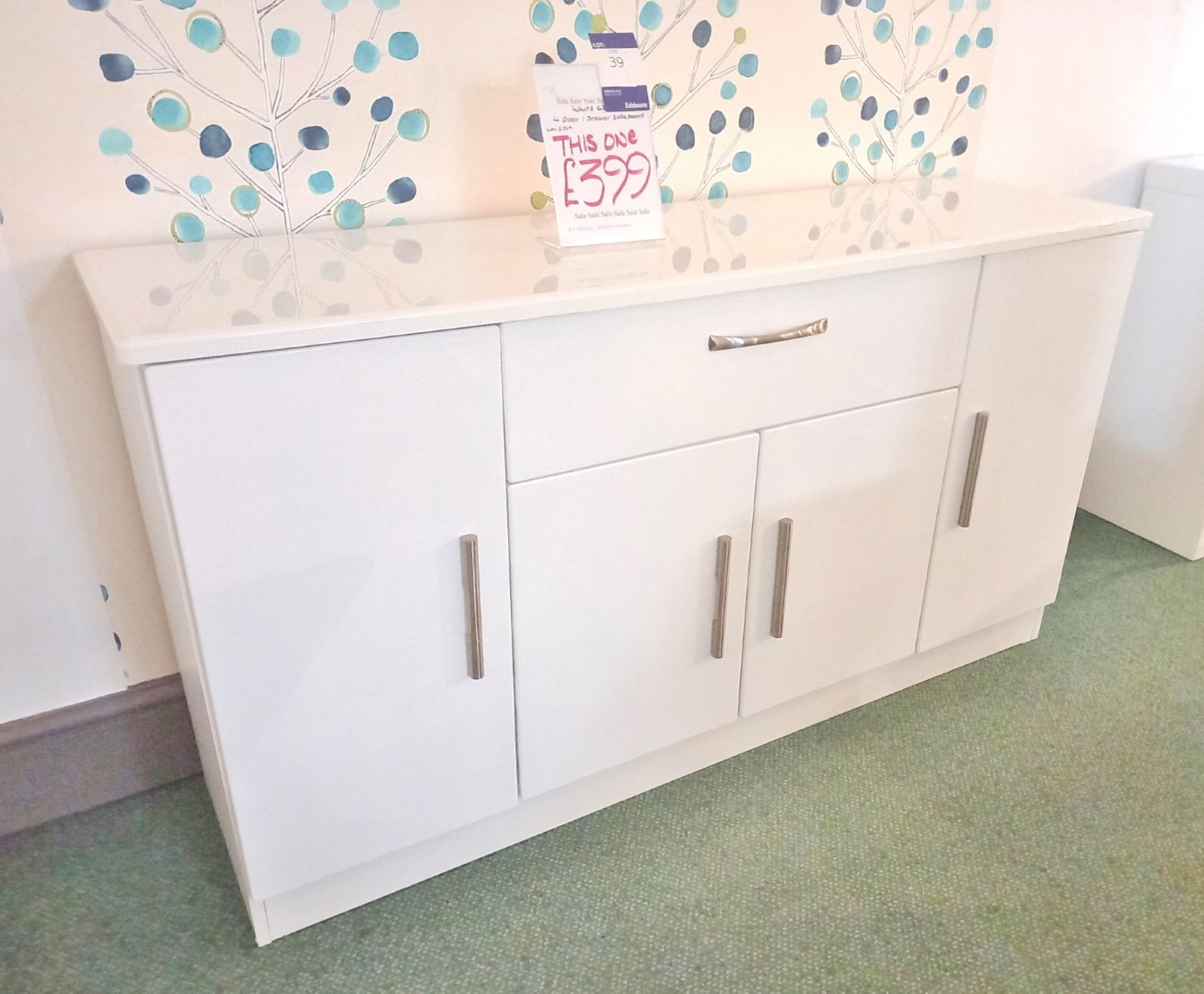 White Gloss 4 Door, 1 Drawer Unit (1470 x 420) Rrp. £399