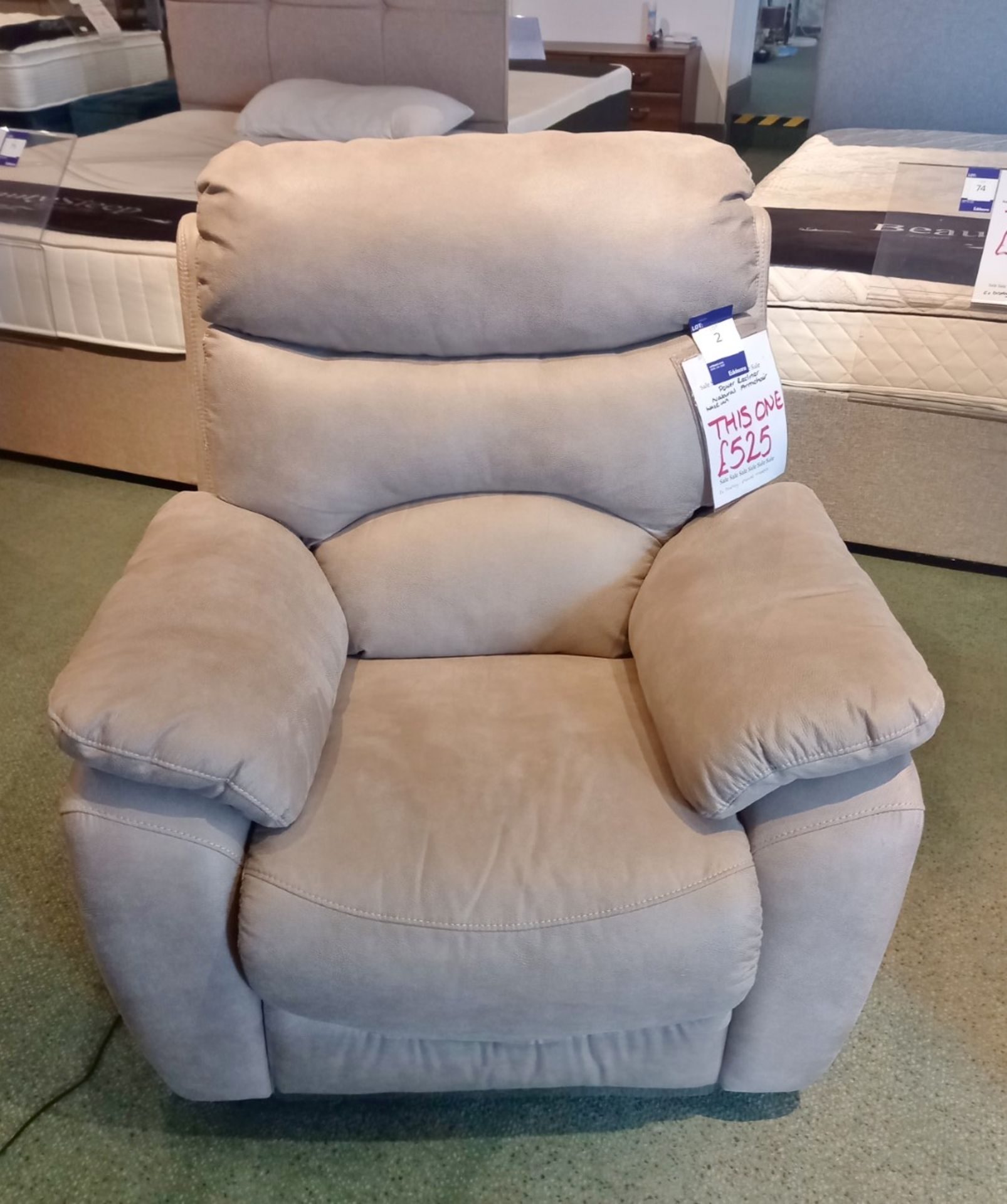 Power Recliner Natural Armchair Rrp. £525 - Image 2 of 4