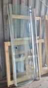 2 x Curved Glass Shower Doors (650 x 1920 approx.)