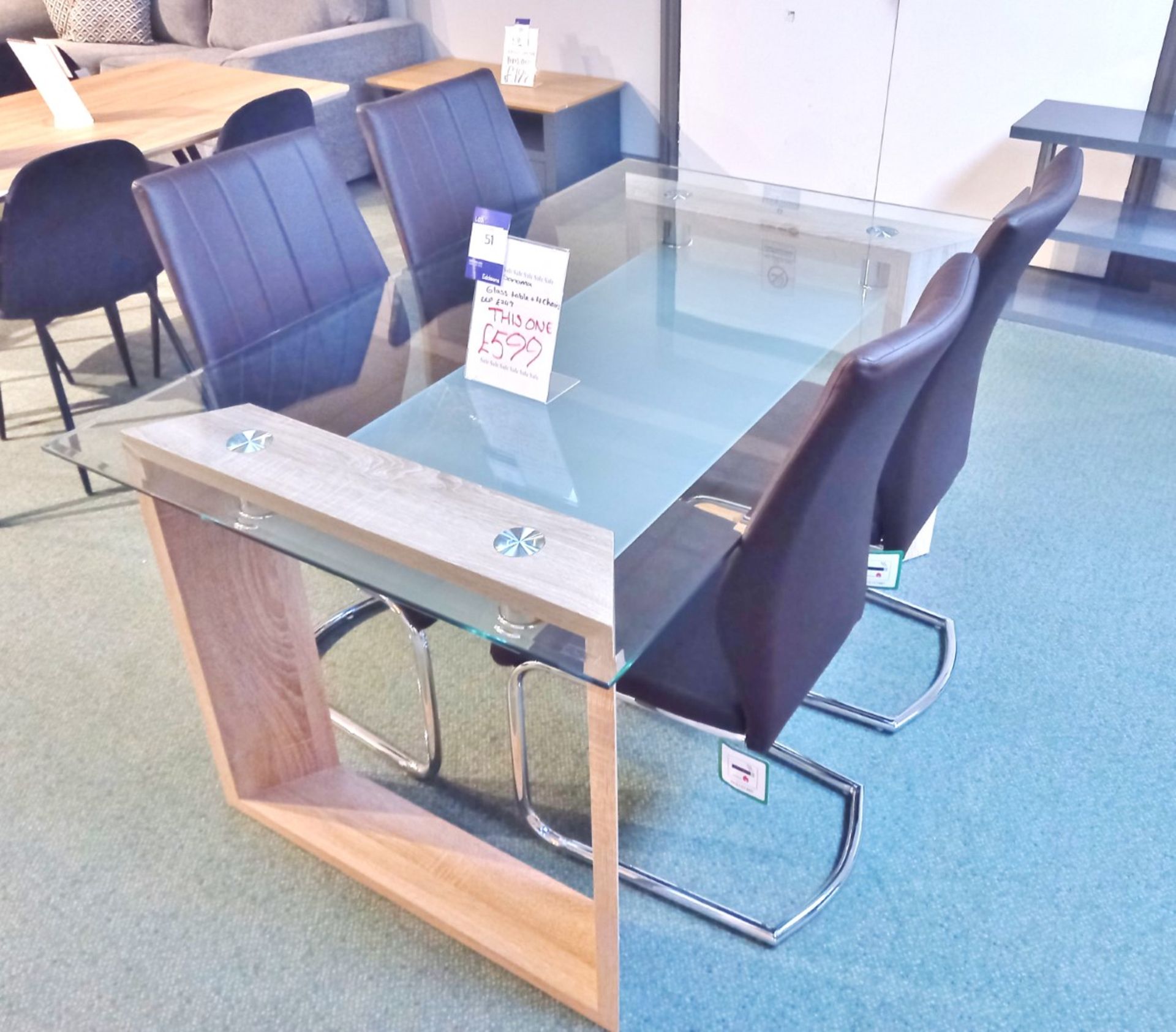 Sonoma Glass Table & 4 Chairs (1500 x 900) Rrp. £599 - Image 5 of 5