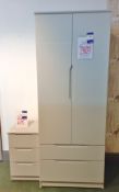 Genoa Double Wardrobe (760 x 2000 x 560) with 3 Drawer Bedside Unit Rrp. £464