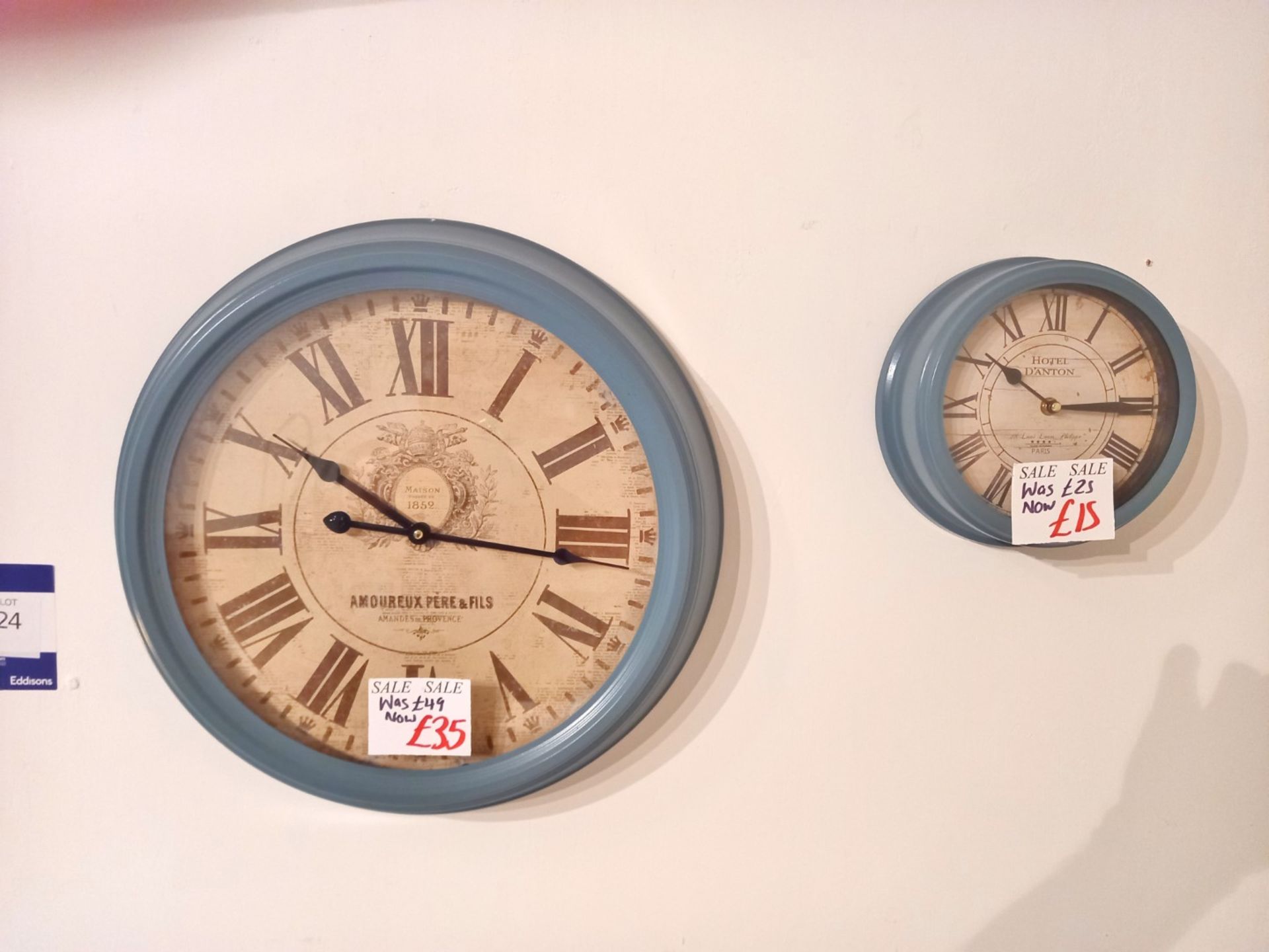 2 Various Wall Mounted Clocks Rrp. £50
