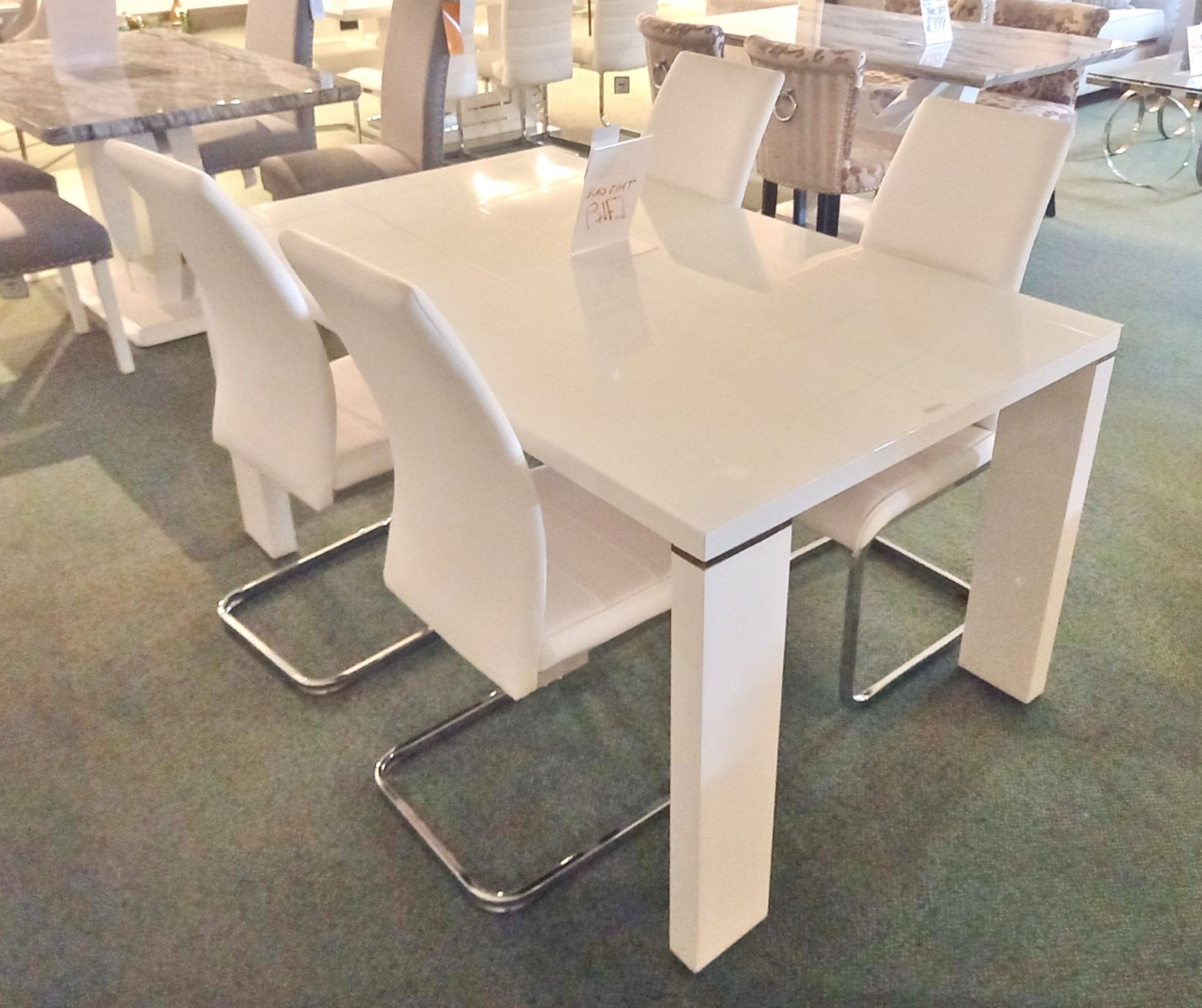 White Table & 4 Chairs (1500 x 900) Rrp. £749 - Image 2 of 6