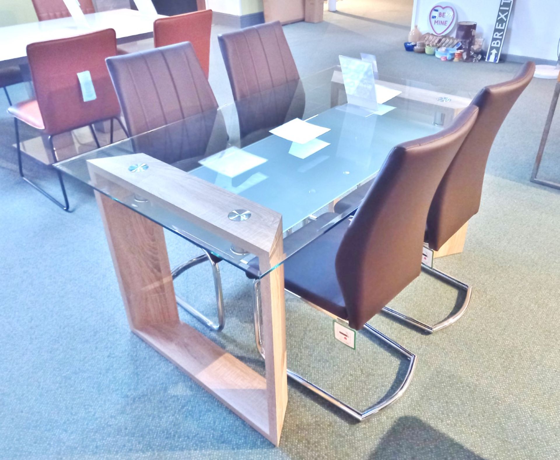 Sonoma Glass Table & 4 Chairs (1500 x 900) Rrp. £599