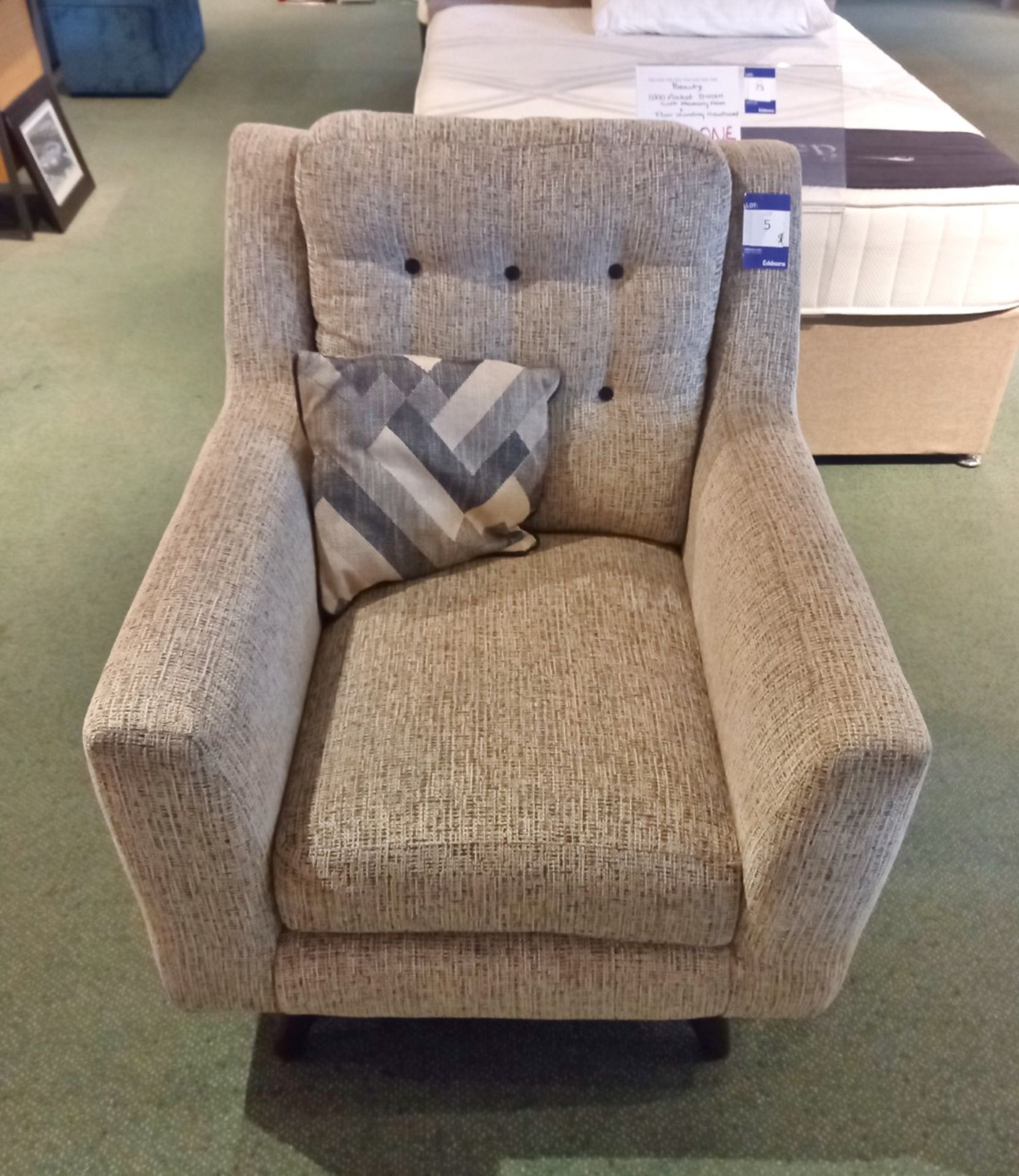 Grey Upholstered Armchair - Image 3 of 3