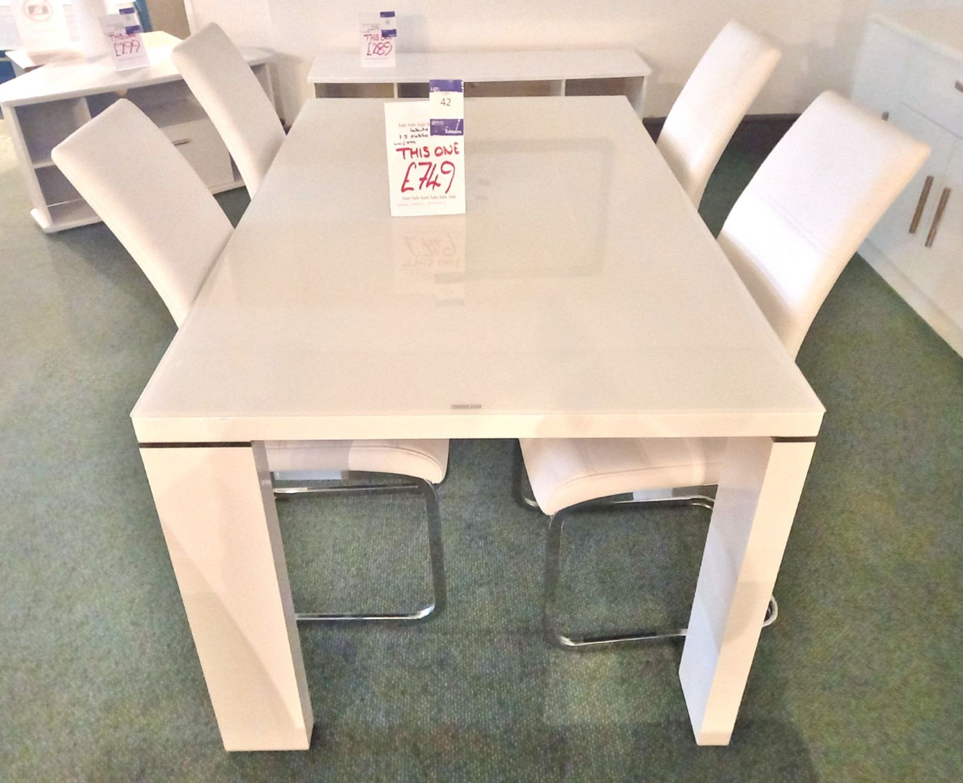 White Table & 4 Chairs (1500 x 900) Rrp. £749 - Image 4 of 6