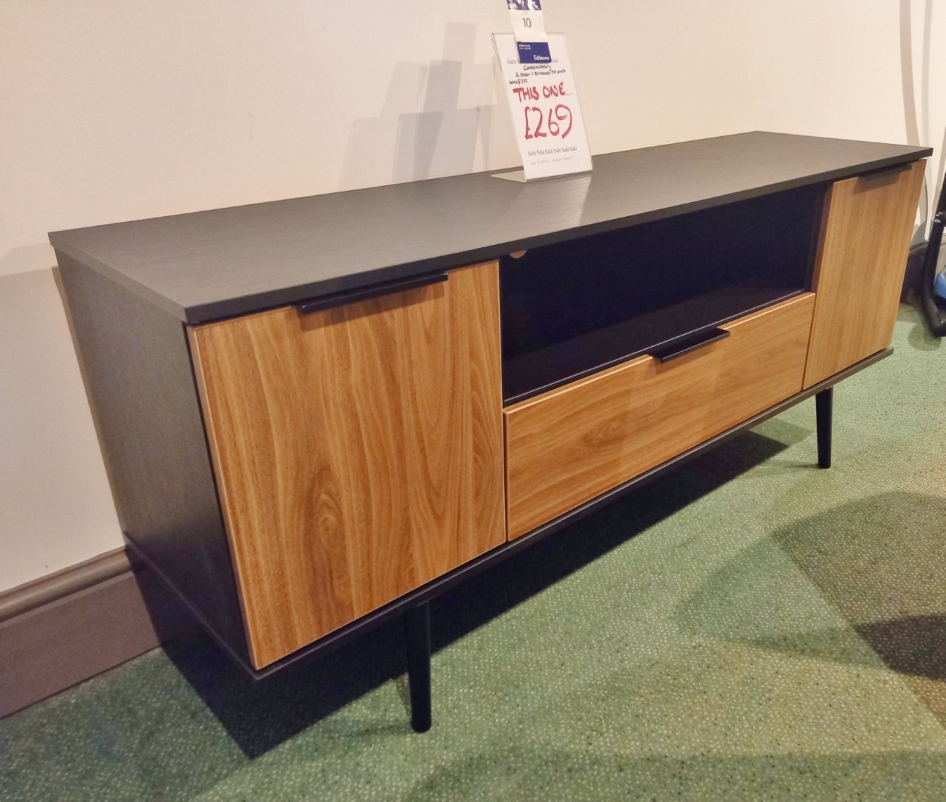 Contemporary 2-Door, 1-Drawer TV Unit (1450 x 400) Rrp. £269