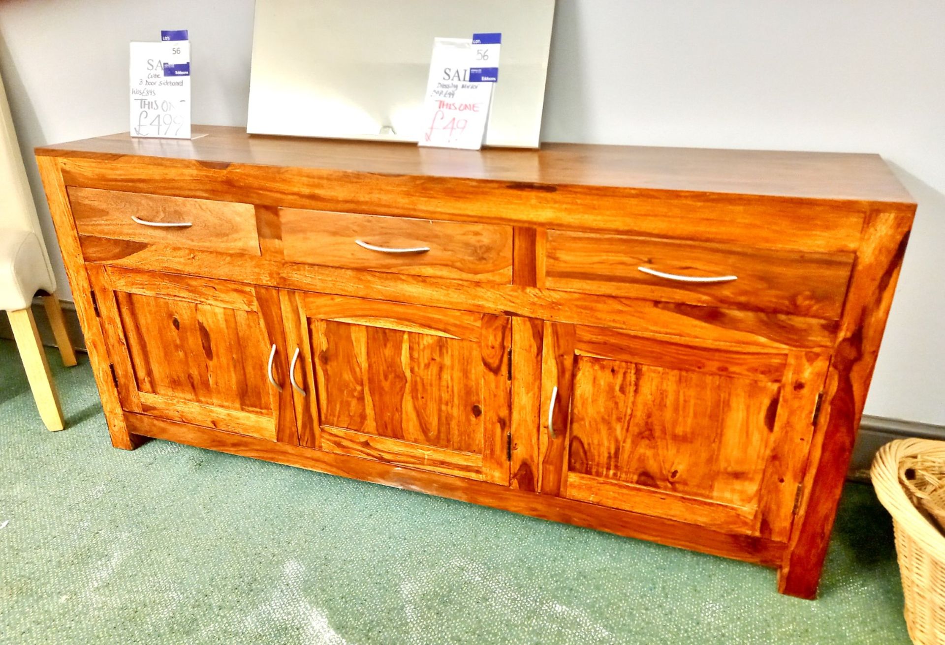 Cube 3-Door Sideboard (1700 x 450) with Mirror Rrp. £499 - Image 2 of 5