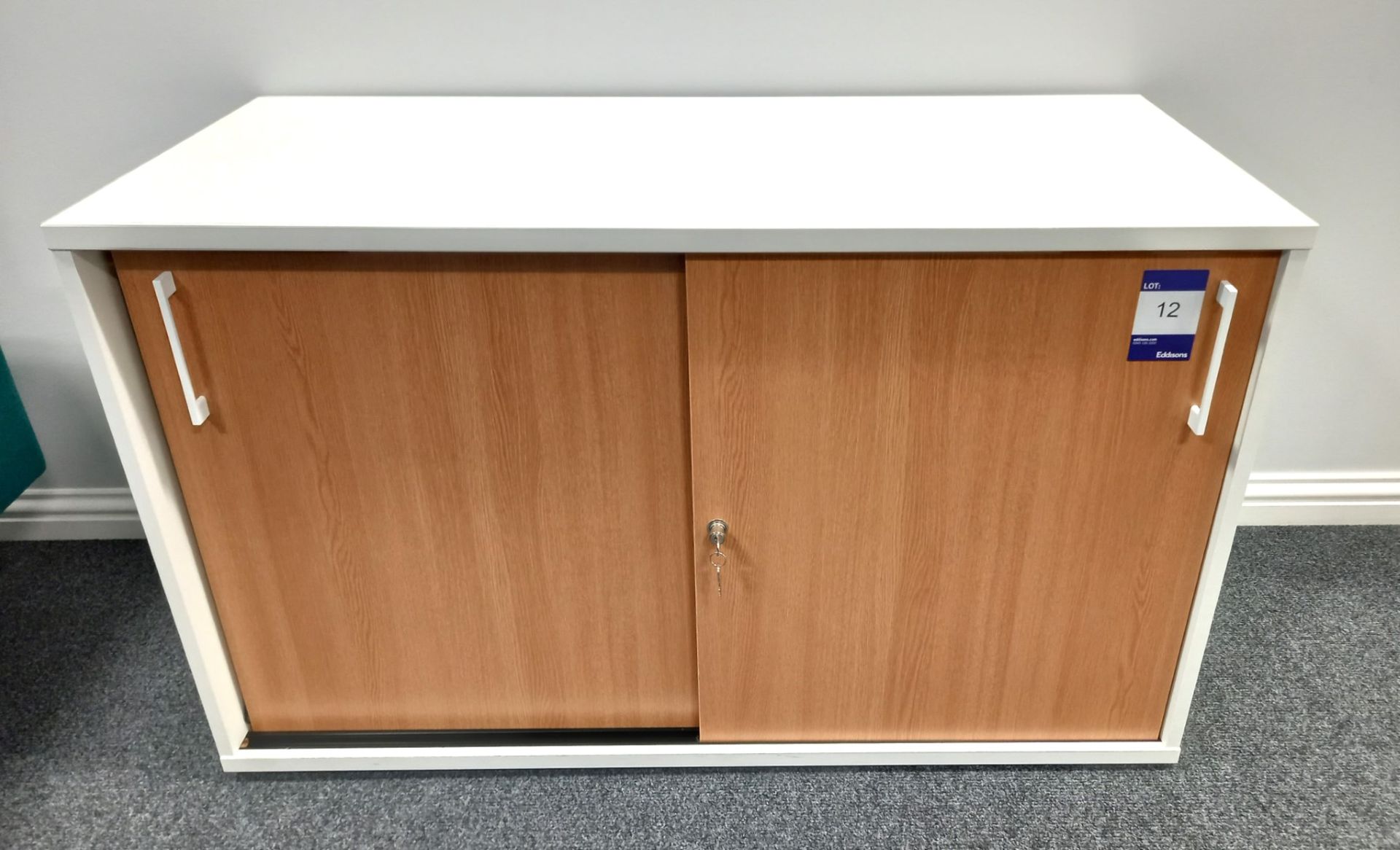 2 Tone Beech Effect Double Door Office Cabinet 720 x 1200 x 520 (contents not included) - Image 3 of 4