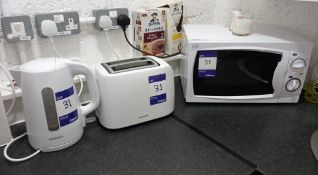 Microwave Oven (700w), Kettle & Toaster