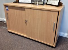 Beech Effect Double Door Office Cabinet 720 x 1200 x 500 (contents not included)