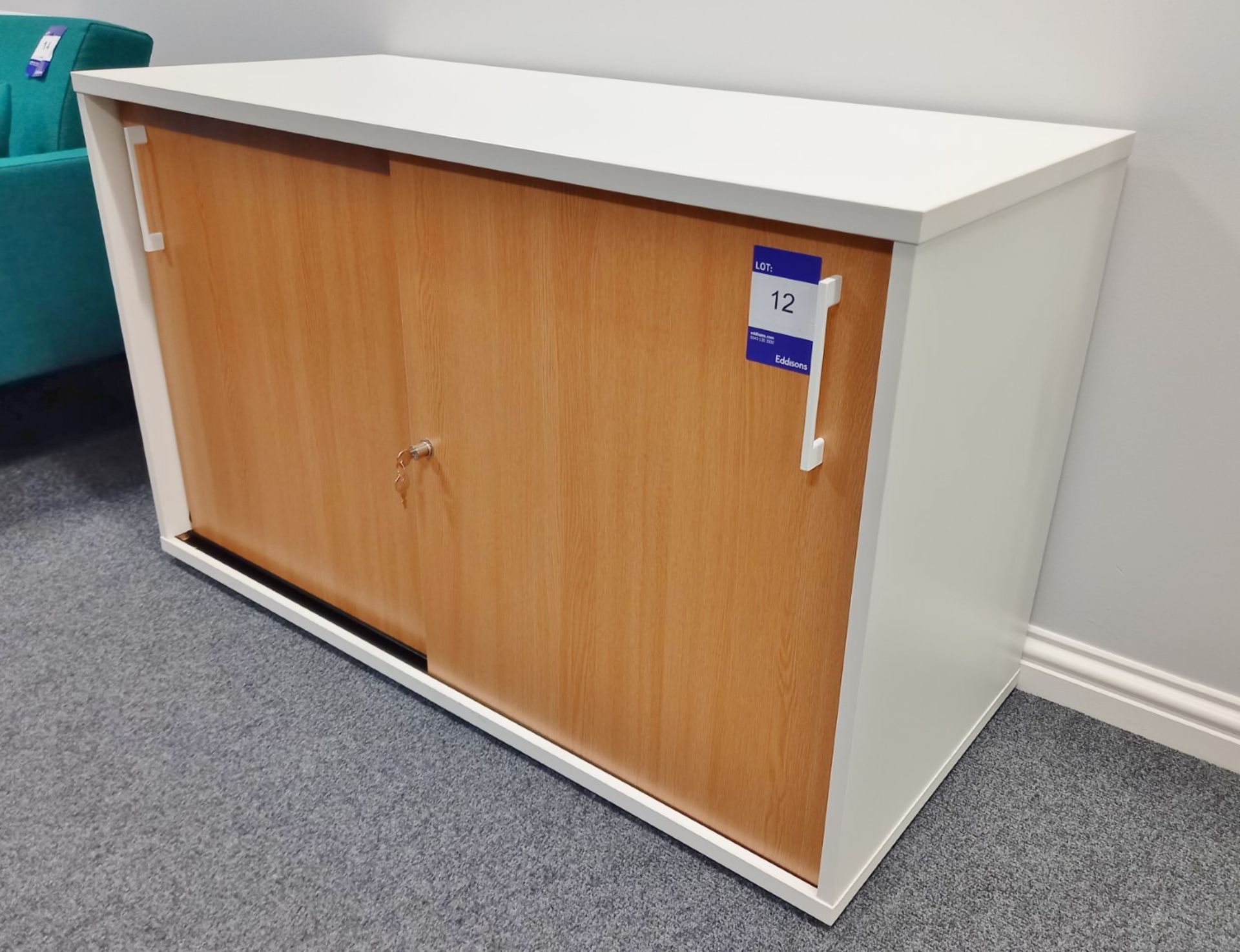 2 Tone Beech Effect Double Door Office Cabinet 720 x 1200 x 520 (contents not included) - Image 4 of 4