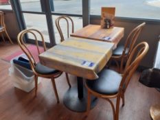 Two Pedestal Restaurant Tables & 4 Bentwood Chairs