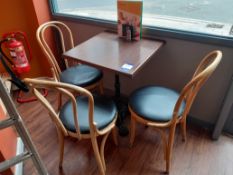 Pedestal Restaurant Table & 3 Bentwood Chairs