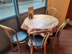 Pedestal Restaurant Table & 4 Bentwood Chairs