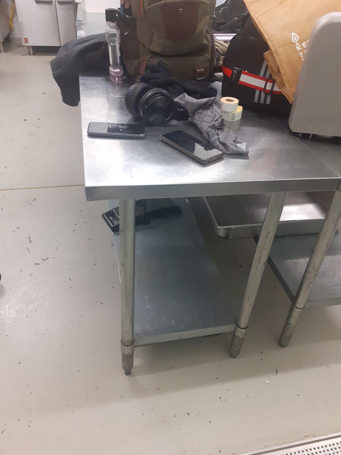 Stainless Steel Topped Food Preparation Table, 1800mm