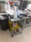 Stainless Steel Topped Food Preparation Table 1600mm