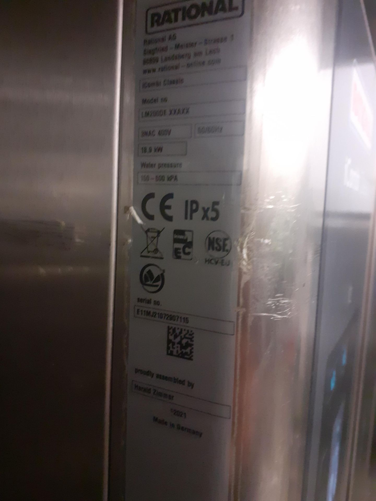 Rational iCombi Classic LM200DE XXAXX Electric Combination Oven (2021), serial number - Image 3 of 3