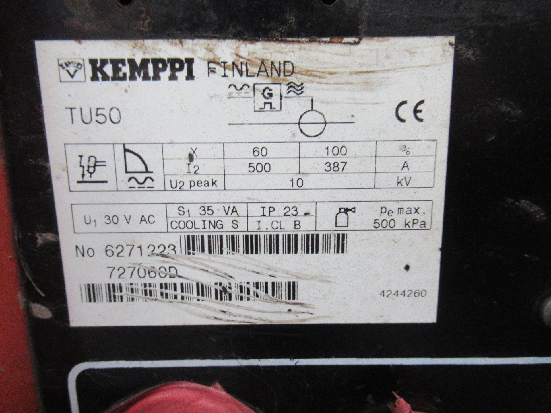 Kemppi PS 5000 and Kemppi TU50 controller and Kemppi WO10 cooler with torch and leads - Image 7 of 12