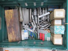 Box of assorted metalworking tooling