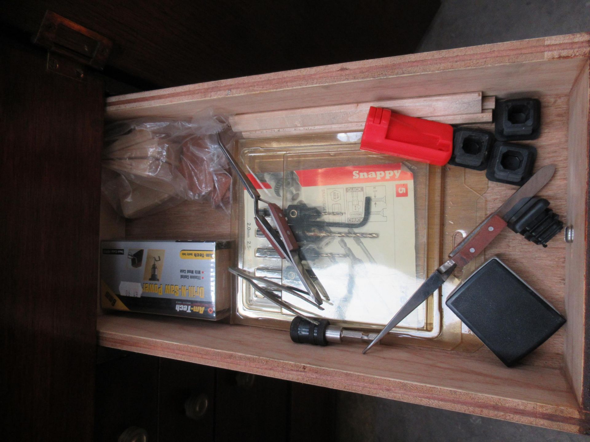 2x wooden storage cabinets and contents of drawers - Image 6 of 22