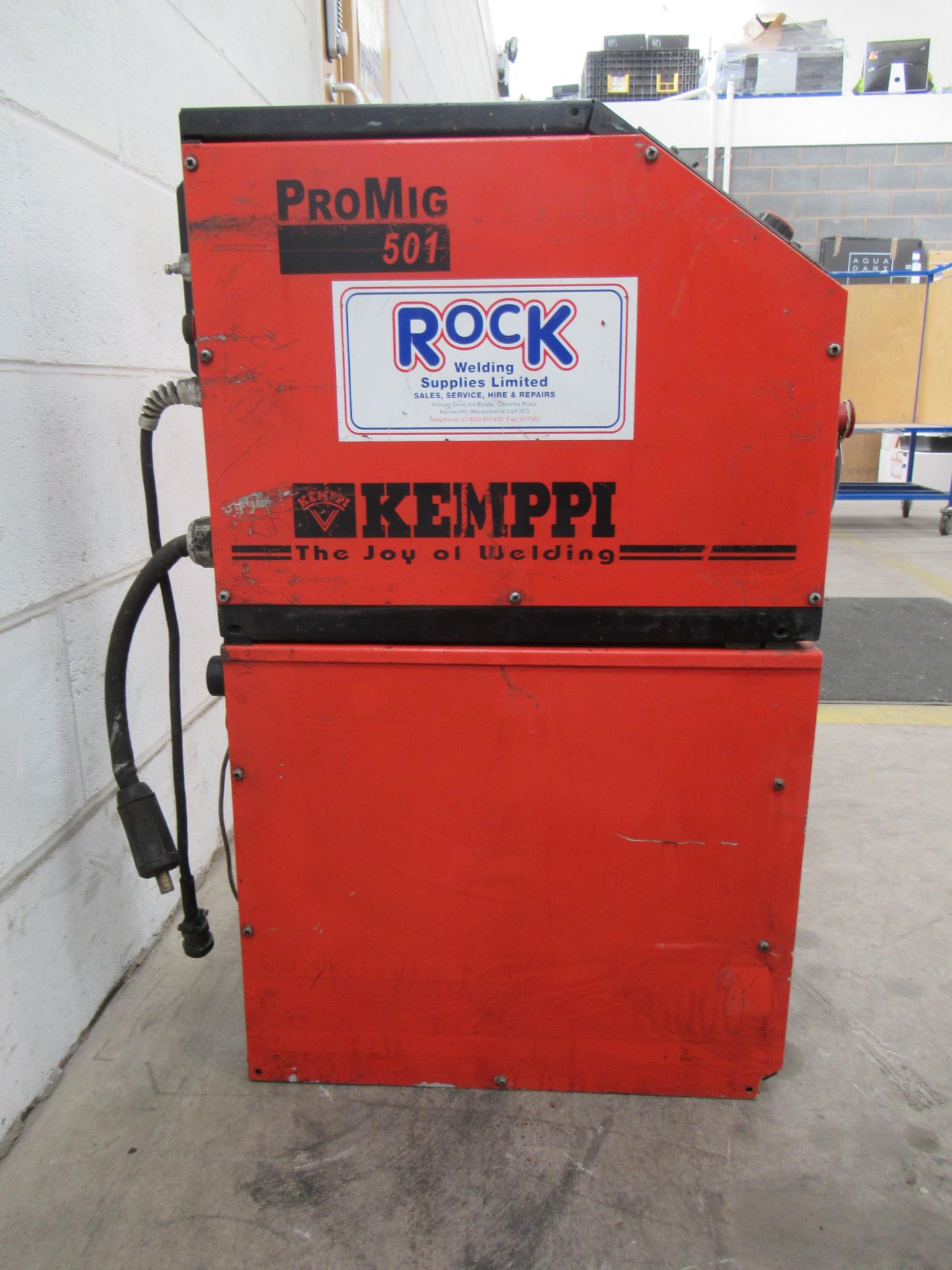 Kemppi mc mis promig 501 welder with Kemppi pro 300 power source with leads and torch - Image 3 of 10