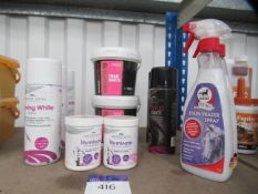 Various equestrian grooming products