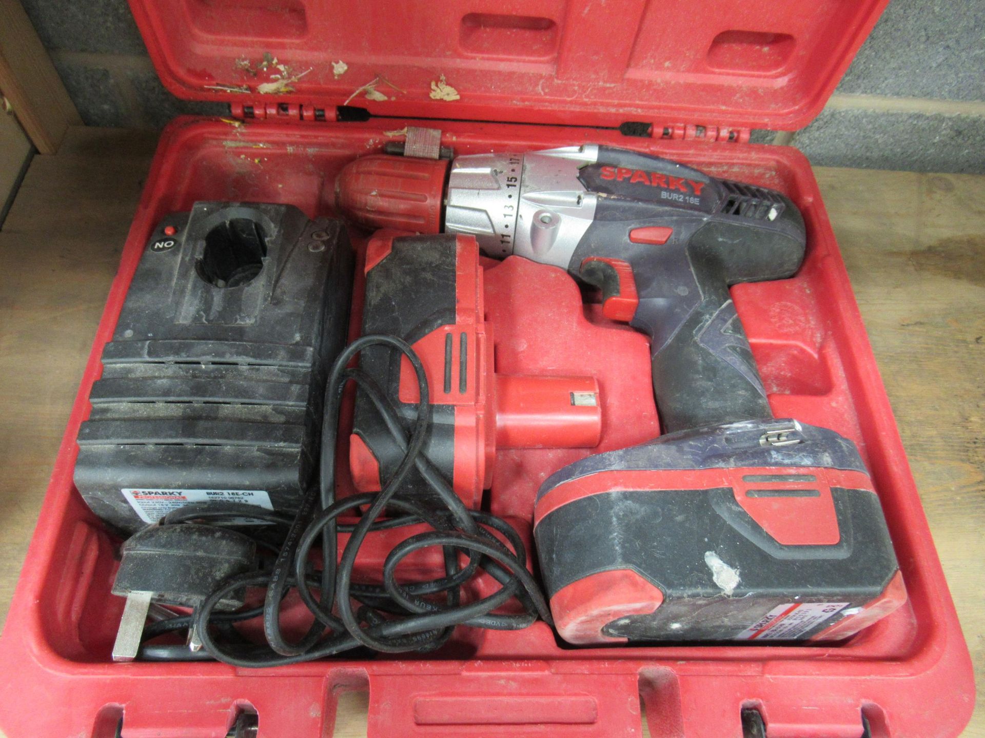 Sparky BUR2 18E Cordless Drill with 2 x Batteries, Charger in case - Image 2 of 2