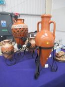 Metal Framed Vase/Pot Holder displays