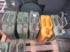5 various jerry cans