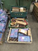 A mixed pallet of various sand paper