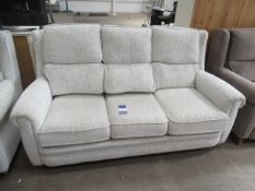 3 Piece Upholstered Suite including 3 Seater Settee, 2 Arm Chairs with 4 occsional cushions