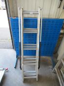 A 3 section 15 rung aluminium ladder