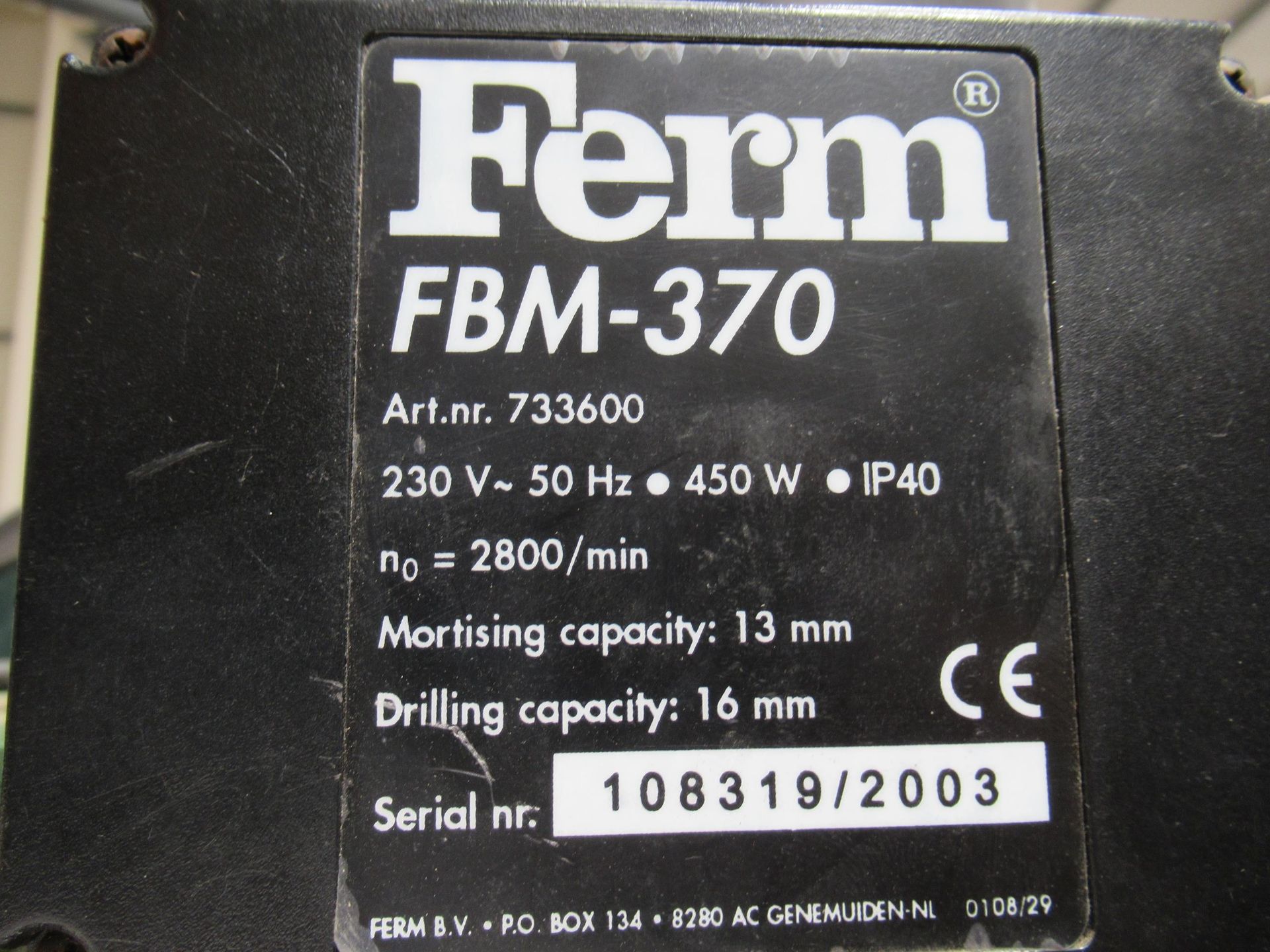 A Ferm FBM-370, 240V, bench top chisel morticer - Image 2 of 3