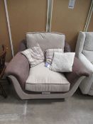 Large Comfy Leather Effect/Upholstered Arm Chair