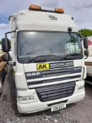 DAF 85.410 curtain sided truck, Reg: GN11 EEZ, wit